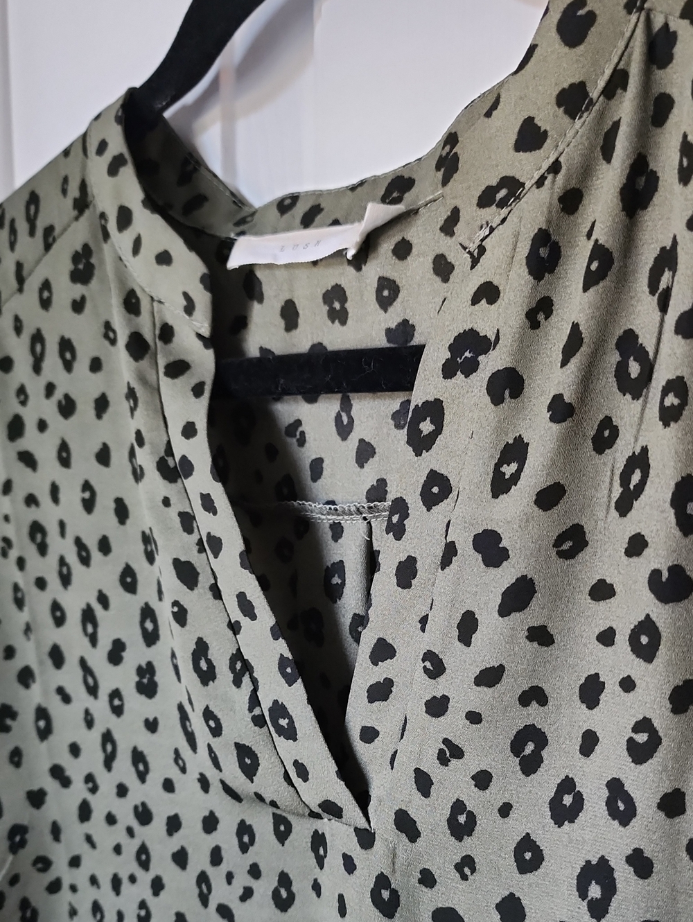 Lush Olive Green Leopard-Print V-Neck Tunic - Picture 5 of 5